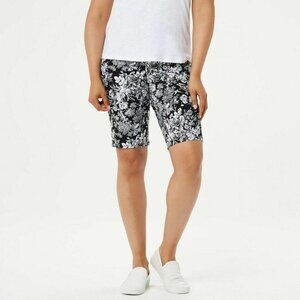 Isaac Mizrahi QVC Black White Toile 24/7 Bermuda Shorts NWOT 18W